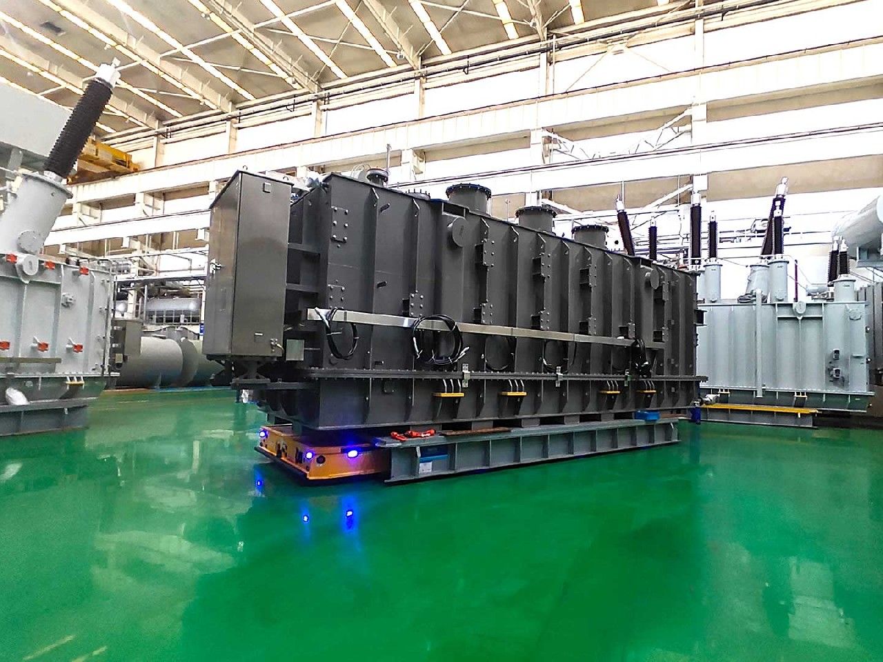 Heavy Duty AGV lifting and transferring an ultra-heavy industrial component