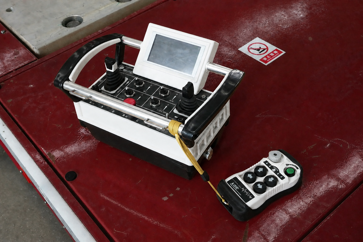 Semco Heavy Duty AGV wireless operator controllers — primary handheld console and secondary remote